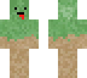 grass block with :p face