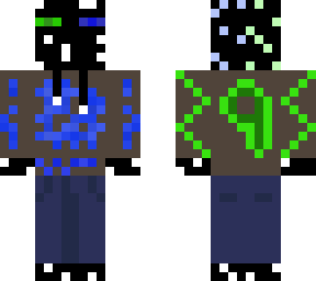 green and blue enderman skin