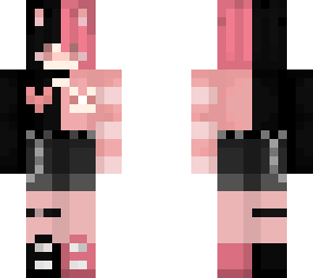 half pink half black