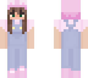 pink bunny girl w/ dungarees <3