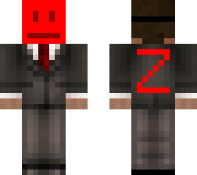 red mask with a suit
