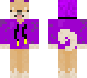 shiba inu with purple hoodie
