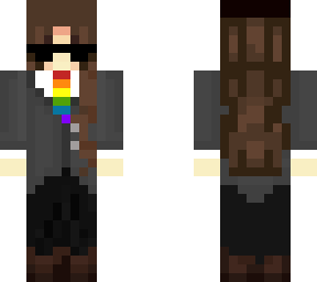 suit puffy rainbow tie