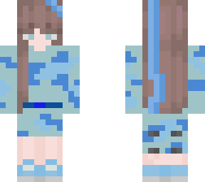 camo girl. blue based. brown hair.