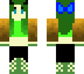 devil forest girl blue bow