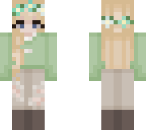 green jumper + grey jeans