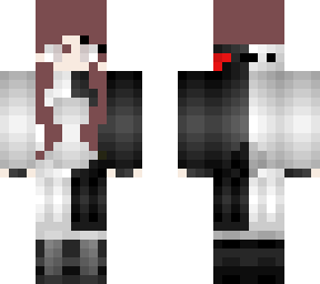 monokuma hood -girl- minimum shading... brown hair, silver eyes, and headband