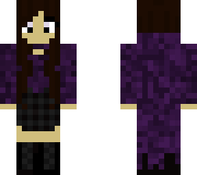 purple long coat female with long hair