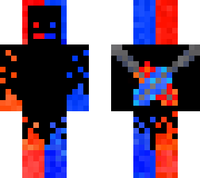 red blue sword with mouth