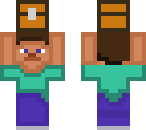 small person carrying chest