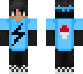 blue sapnap uchiha with lightning symbol and hood