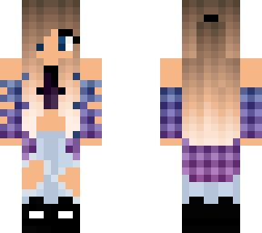 cute girl with hoodie fade(blue-purple)