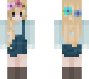 flower crown + overalls
