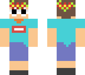 georgenotfound with a flower crown and shorts