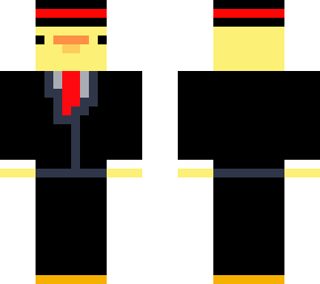 red duck with suit