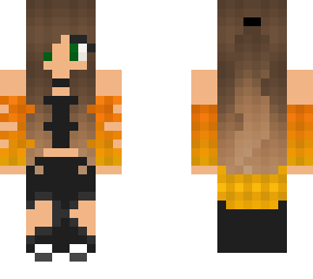 cute girl with a ponytail and (orange/yellow) fade