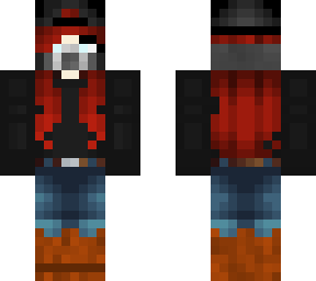 girl with a hat and gas mask