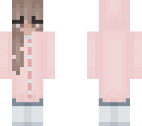 light pink cloak and light brown hair ver