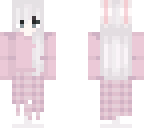 pink girl in pjs bunny slippers