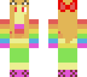 rainbow gurl red bow