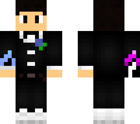 traje con azul y violeta