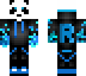 blue panda with r