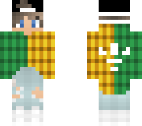 color block flannel jacket adidas guy (green and yellow)