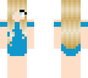 cyan/blue blond girl/woman swimsuit