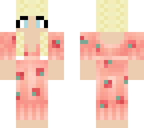 girl with braides and strawberry dress