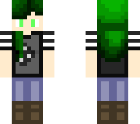 green hair e-girl skin