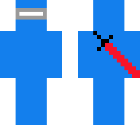 blue among us with knife (imposter)