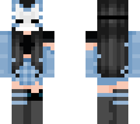 blue kitsune girl