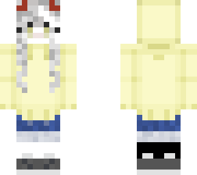 demon girl in yellow hoddie