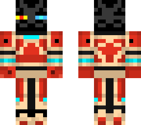 fire and ice enderman in redstone riot armor