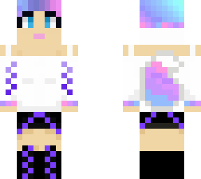 galaxy girl with short hair. cat/fox girl