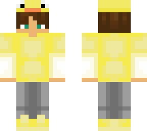 green eyed boy with brown hair and duck hat