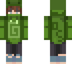 my skin in a karl j. frog hoodie