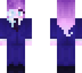 purple hair girl in tuxedo