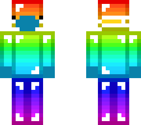 rainbow skeppy - mask and gloves - re-make (srry about the last one...)