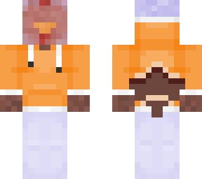 turkey in an orange hoodie