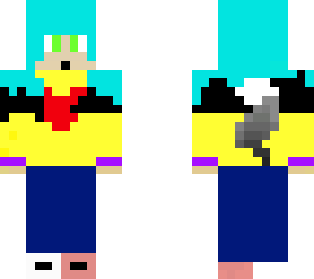 wolf girl with cyan hair