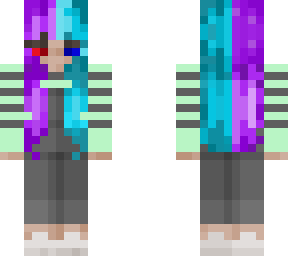 blue purple green girl