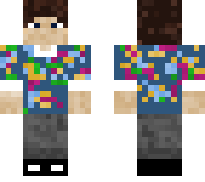 boy w/ tropical shirt and dark blue eyes