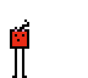 funny walking cat red blob