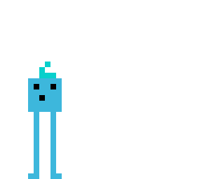 funny walking shark blue blob