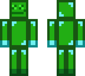 green guy with blue highlightd