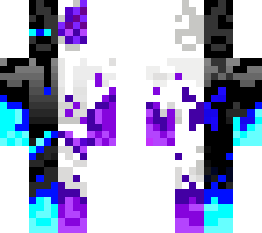 half white half black fire enderman