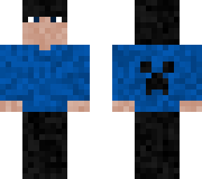 minecraft boi skin skin with a creeper on the back