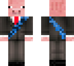 pig in a suit with a sash