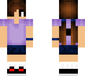 piggy tails purple shirt brunet girl